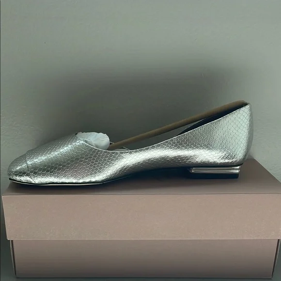 Sarto by Franco Sarto Tracy Metallic Snake Print Leather d'Orsay Flats Size 7 - Picture 2 of 9